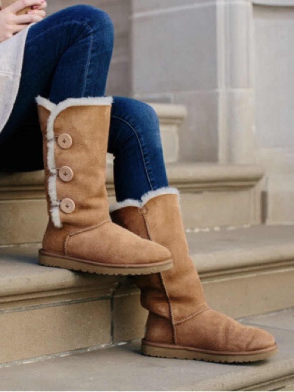 Girls UGG Chestnut Bailey Button Tall Boot